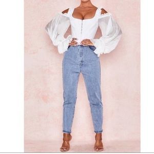 House CB London Claudette White Corset Top Sz. Xs